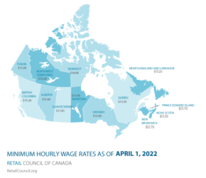 Canada atlantique : majoration des salaires minimums provinciaux